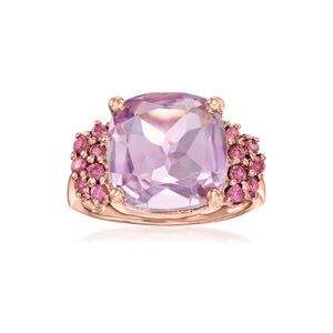 Luxury 4.90ct Amethyst & Garnet Ring 18kt Rose Gold
